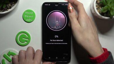 Advanced facial recognition setup on smartphone for security and authentication.
